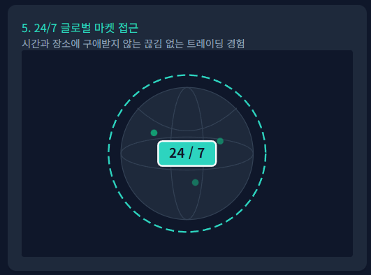 24/7 글로벌 마켓 접근